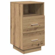 vidaXL kézműves tölgy színű éjjeliszekrény 2 fiókkal 36x36x68 cm (858594) bútor