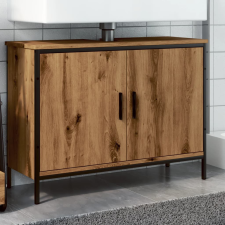 vidaXL kézműves tölgy színű mosdószekrény 80 x 30 x 60 cm fürdőszoba bútor