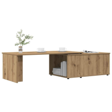 vidaXL kézműves tölgy színű szerelt fa dohányzóasztal 150x50x35 cm bútor