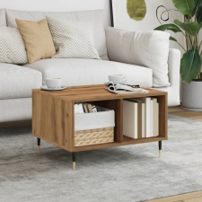 vidaXL kézműves tölgy színű szerelt fa dohányzóasztal 60x50x36,5 cm bútor