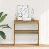 vidaXL kézműves tölgy színű szerelt fa dohányzóasztal 80 x 30 x 80 cm