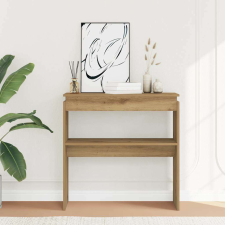 vidaXL kézműves tölgy színű szerelt fa dohányzóasztal 80 x 30 x 80 cm bútor