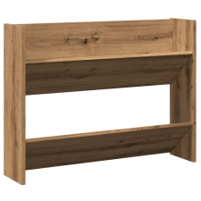 vidaXL kézműves tölgy színű szerelt fa fali cipőszekrény 80x18x60 cm (856543) bútor