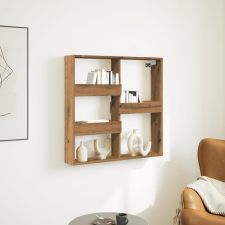 vidaXL kézműves tölgy színű szerelt fa faliszekrény 80 x 15 x 80 cm bútor
