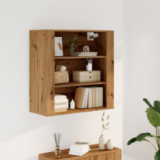 vidaXL kézműves tölgy színű szerelt fa faliszekrény 80x33x80 cm bútor