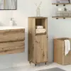 vidaXL kézműves tölgy színű szerelt fa fürdőszobaszekrény 30x30x100 cm