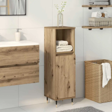 vidaXL kézműves tölgy színű szerelt fa fürdőszobaszekrény 30x30x100 cm fürdőszoba bútor