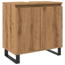 vidaXL kézműves tölgy színű szerelt fa fürdőszobaszekrény 58x33x60 cm (857221) fürdőszoba bútor