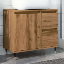 vidaXL kézműves tölgy színű szerelt fa fürdőszobaszekrény 65x33x60 cm fürdőszoba bútor