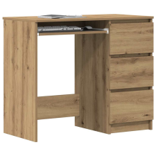 vidaXL kézműves tölgy színű szerelt fa íróasztal 90x45x76 cm íróasztal