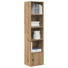 vidaXL kézműves tölgy színű szerelt fa könyvespolc 31x24x127 cm bútor