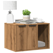 vidaXL kézműves tölgy színű szerelt fa macskaalomdoboz 60 x 40 x 40 cm macskafelszerelés
