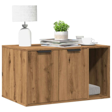 vidaXL kézműves tölgy színű szerelt fa macskaalomdoboz 80 x 50 x 45 cm macskabútor