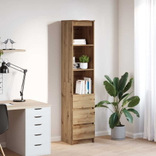 vidaXL kézműves tölgy színű szerelt fa magasszekrény 37,5x35x180 cm bútor