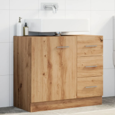 vidaXL kézműves tölgy színű szerelt fa mosdószekrény 63 x 30 x 54 cm fürdőszoba bútor