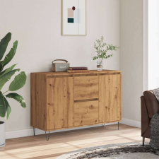 vidaXL kézműves tölgy színű szerelt fa tálalószekrény 104 x 35 x 70 cm bútor