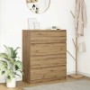 vidaXL Kézműves tölgy színű szerelt fa tálalószekrény 80x35x99 cm
