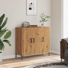 vidaXL kézműves tölgy színű szerelt fa tálalószekrény 90 x 34 x 80 cm bútor