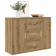vidaXL kézműves tölgy színű szerelt fa tálalószekrény 90x29,5x65 cm bútor
