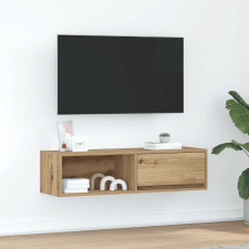 vidaXL kézműves tölgy színű szerelt fa TV-szekrény 100x31x25,5 cm bútor