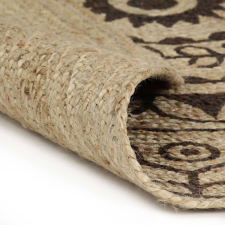 vidaXL kézzel font jutaszőnyeg sötétbarna mintával 90 cm (133704) lakástextília