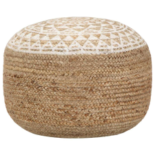 vidaXL kézzel készült fehér juta puff 45 x 30 cm bútor