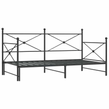 vidaXL kihúzható kanapéágy matrac nélkül fekete 107x203 cm acél (4104678) ágy és ágykellék