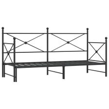 vidaXL kihúzható kanapéágy matrac nélkül fekete 80x200 cm acél (4104673) ágy és ágykellék