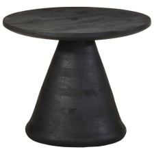 vidaXL kisasztal fekete Ø50x40 cm tömör mangófa bútor