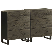 vidaXL komódok 2 db fekete 60x33x75 cm tömör fa mangó bútor