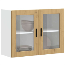 vidaXL konyhai fali szekrény üvegajtóval "Porto" Artisan Oak bútor
