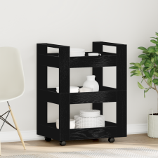 vidaXL Konyhai Kocsi Fekete Tölgy 60x45x80 cm Összeszerelt Fa bútor