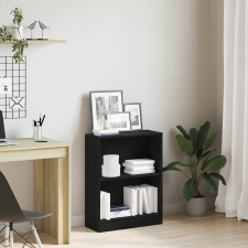 vidaXL Könyvespolc Fekete Szerelt fa 60 x 24 x 76 cm Könyvespolc bútor
