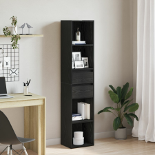 vidaXL Könyvespolc Fekete tölgy Mérnöki fa 36 x 30 x 171 cm Moduláris bútor