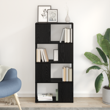 vidaXL könyvespolc Fekete tölgy Szerelt fa 60 x 24 x 124 cm bútor