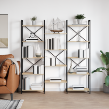 vidaXL Könyvespolc sonoma tölgy 156 x 25 x 167.5 cm Faanyag bútor