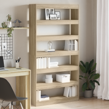 vidaXL Könyvespolc Sonoma tölgy Mérnöki fa 100 x 30 x 198 cm Polcozás bútor