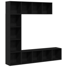 vidaXL Könyvespolcok 3 db Fekete Tölgy 36x30x143 cm Mérnöki Fa (3333046) bútor