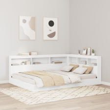 vidaXL Könyvszekrény ágy Fehér 160x200 cm Mérnöki Fa ágy és ágykellék