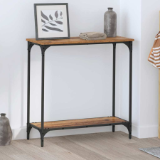 vidaXL Konzolasztal polcokkal Régi fa 75 x 30.5 x 75 cm Faanyag bútor