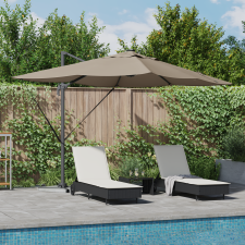 vidaXL Konzolos Roma Napernyő LED-del Taupe 352x251x265 cm Alumínium kerti bútor