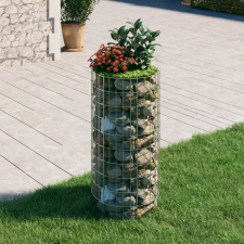 vidaXL kör alakú horganyzott acél gabion magaságyás Ø50 x 100 cm kerti tárolás