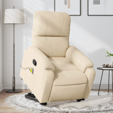 vidaXL krém mikroszálas szövet felállást segítő dönthető masszázsfotel (3204940) masszázsfotel