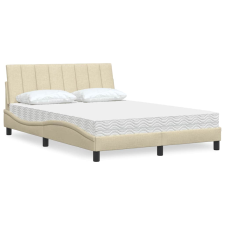 vidaXL krém szövet ágy matraccal 120x200 cm ágy és ágykellék