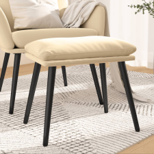 vidaXL krémfehér bársony lábzsámoly 45 x 29,5 x 39 cm bútor