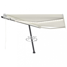 vidaXL Krémszínű automata szélérzékelős és LED-es napellenző 400x300cm (3069752) kerti bútor