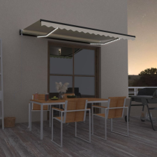 vidaXL krémszínű automata szélérzékelős és LED-es napellenző 400x350cm kerti bútor