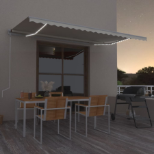 vidaXL Krémszínű automata szélérzékelős és LED-es napellenző 500x350cm kerti bútor