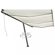 vidaXL krémszínű automata szélérzékelős és LED-es napellenző 600x300cm kerti bútor