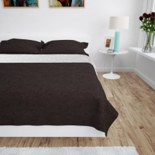 vidaXL Krémszínű/barna kétoldalas steppelt ágytakaró 220 x 240 cm babaágynemű, babapléd